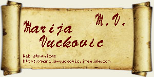 Marija Vučković vizit kartica